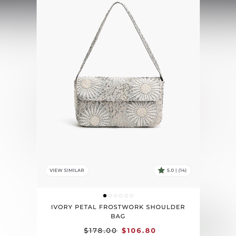 NWOT America & Beyond ivory petal frostwork shoulder bag